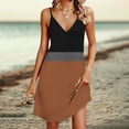 thumbnail image 2 of Bovxnpu Summer Dresses for Women, Sleeveless Mini Dress Sundresses Tank Dresses, Women Summer Casual Slim Suspender With Adjustable Buckle V-neck Jumpsuit Long Skirt, 2 of 7