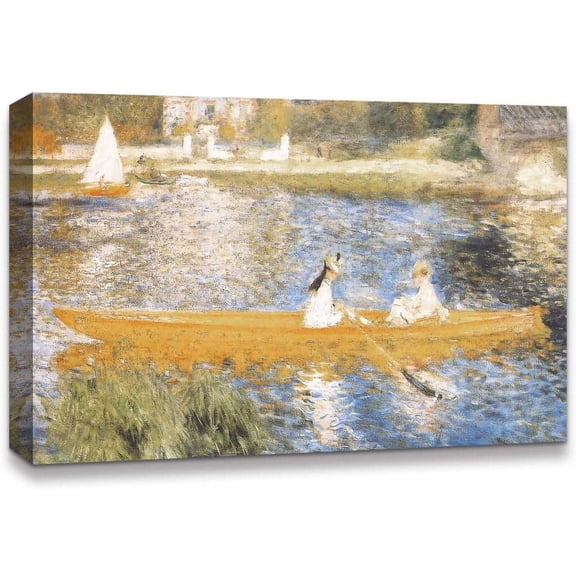 IDEA4WALL La Grenouillere by Pierre Auguste Renoir Canvas Wall Art Famous Art Prints for Home Wall Decor, 12"x18"