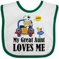 thumbnail image 3 of Inktastic Farmer Cow My Great Aunt Loves Me Boys or Girls Baby Bib, 3 of 4