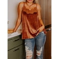 thumbnail image 5 of Women Tank Tops Spaghetti Strap Cami Peasant Tops Lace Patchwork Camisole Sleeveless Backless Vest Summer Tshirts Camisoles Velvet Tops Streetwear, 5 of 6
