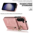 thumbnail image 6 of Nalacover for Samsung S22, Wallet with RFID Credit Card Holder and Zipper Pocket,Drop Protection Flip Cover Ring Holder Kickstand with Double Magnetic Clasp for Samsung Galaxy S22, Pink, 6 of 10