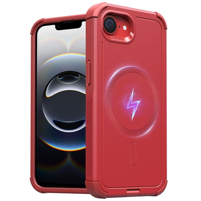 Funda de teléfono ESR Cyber Series para iPhone 16e con MagSafe Red
