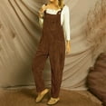 thumbnail image 2 of fatyb Womens Corduroy Overalls Adjustable Strap Romper Fall Winter Casual Jumpsuit Trousers with Pockets, 2 of 3