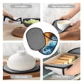 thumbnail image 7 of Pofeuu Red And Blue Waves Print Silicone Pot Mat Mitten With Hanging Loop Heat Resistant Oven Mitts Non-Slip Bbq Baking Smoking Potholders, 7 of 7