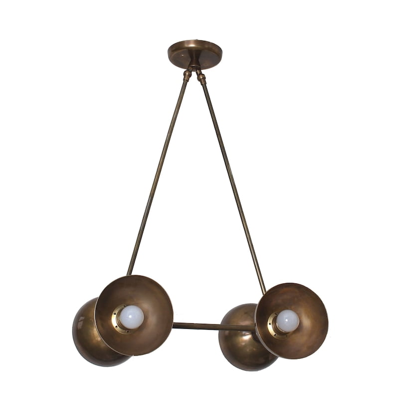 4 Light Modern Raw Brass chandelier light Fixture