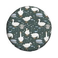 thumbnail image 4 of Spare Tire Cover, Cartoon Flower Cute Duck Wheel Cover Tire Covers For Trailers Car Truck Camper Universal Tire Covering Fits Diameter14"-17", 4 of 4