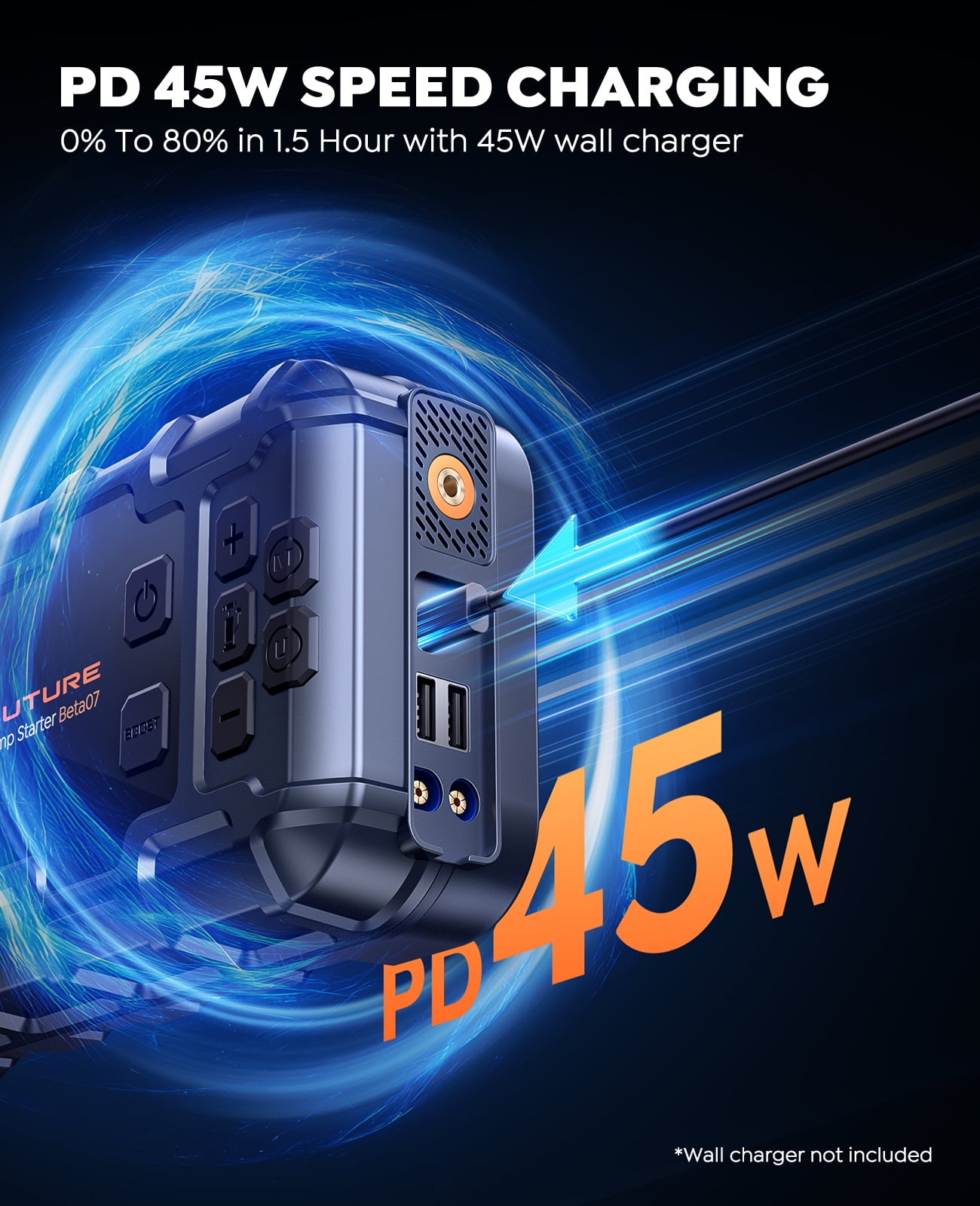 BUTURE 6000A Jump Starter with Air Compressor 160PSI 45W Battery Booster 12V for All Gas & 12L Diesel, 7-in-1 Power Bank LED Display