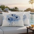 thumbnail image 4 of Blue Flowers Outdoor Waterproof Pillow Covers, Simple Farmhouse Spring Dandelion Plants Decorative Rectangle Throw Pillowcase Sofa Cushion Sham for Patio/Couch/Chair, 20"x12" 2 Pack, 4 of 8