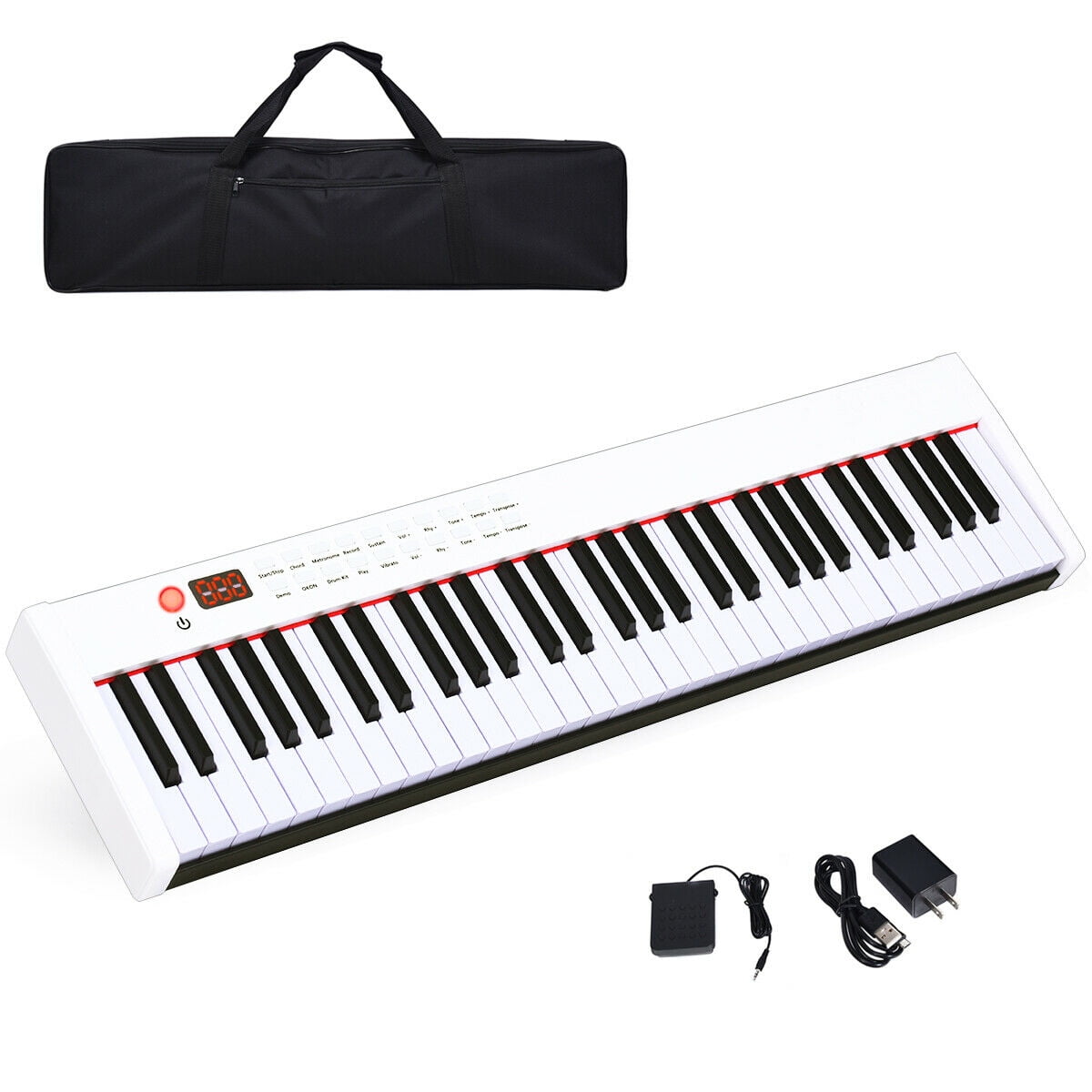 Pretentieloos Pacifische eilanden verzameling Gymax BXII 61 Key Digital Piano MIDI Keyboard w/MP3 White - Walmart.com