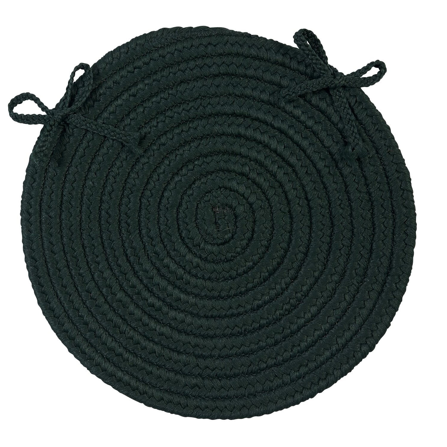 15" Forest Green Handmade Braided Chair Pad
