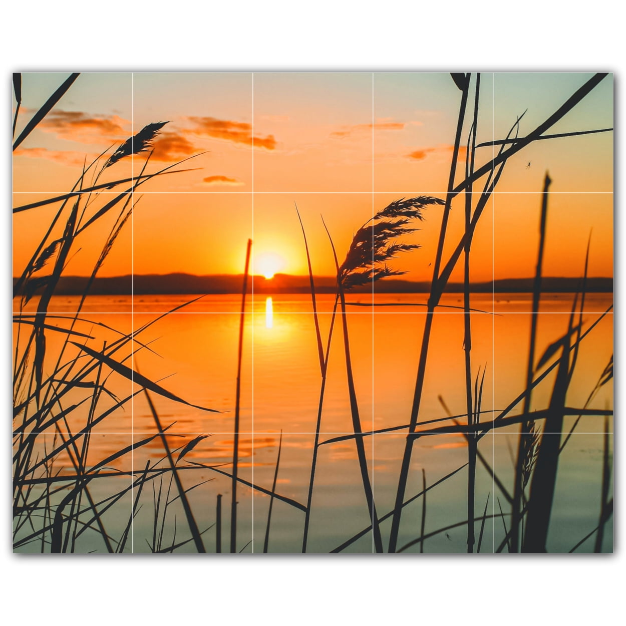 Sunset Ceramic Tile Wall Mural WAL50098854XL. 60"W