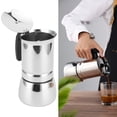 thumbnail image 3 of Stainless Steel Moka Pot Portable Coffee Maker Brewing Coffee Machine Coffee Machine Maker for Home Office[200ml], 3 of 5