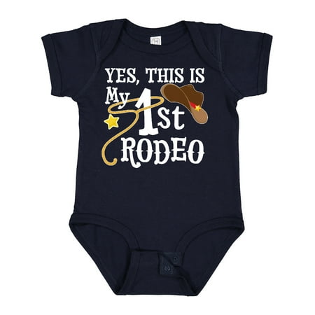 

Inktastic Yes This is My 1st Rodeo- Cowboy Hat with Red Band Lasso Gift Baby Boy or Baby Girl Bodysuit
