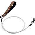 thumbnail image 1 of Correa de cuerda de metal resistente, correa de cadena de metal de acero inoxidable resistente a la masticación con mango acolchado (naranja), 1 of 5