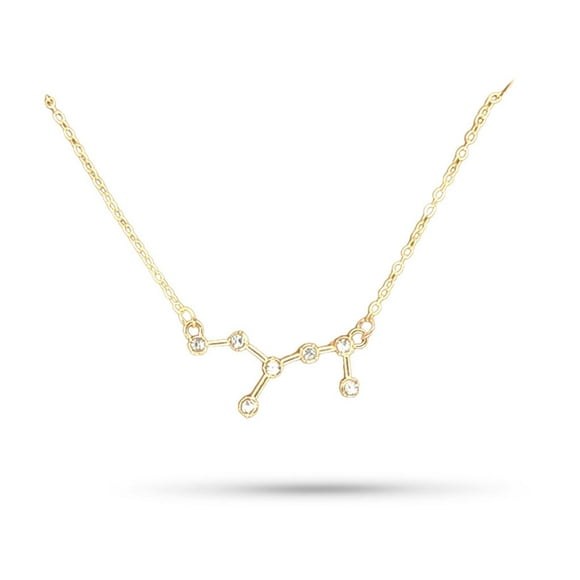 Xingzhi Constellation Theme DIY Rhinestone Friendship Necklace Ins Creative Adjustable Pendant for Lover Friend Festival Birthday Gifts Virgo gold