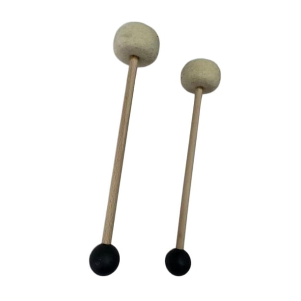 2 mazos, mazo de doble cabeza multiusos para cuenco de sonido, baquetas de percusión para Blanco y negro