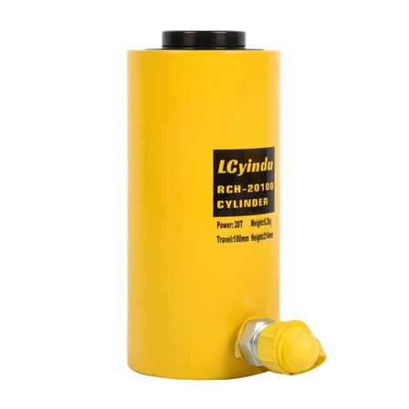 LCyindu 20T Hydraulic Cylinder Jack 4"(100mm) Stroke Hollow Single Acting Hydraulic Ram Cylinder Hydraulic Lifting Cylinders Portable for Machinery, Bridge(20T 4Inch)