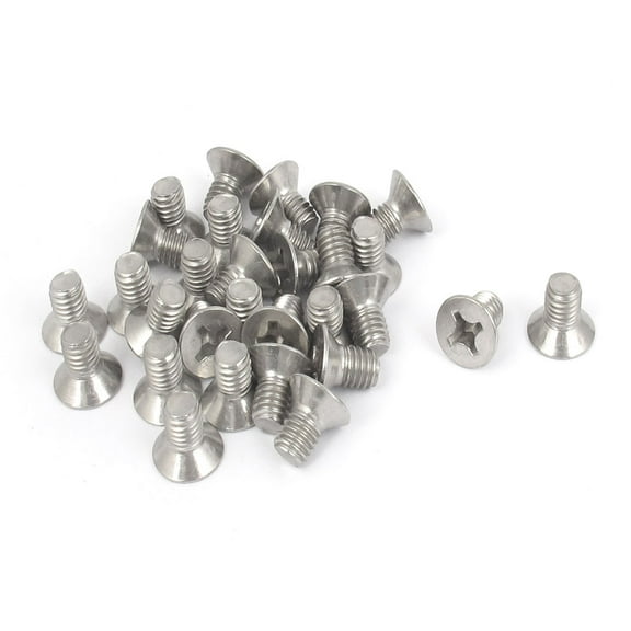 M6 x 10mm Metric  Flat Head Countersunk Bolts Machine Screws 30pcs