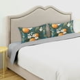 thumbnail image 3 of Yayeee Pillowcase Standard Size Set of 2 Satin Wrinkle Resistant Pillow Case, Green Floral Orange, 3 of 7