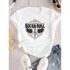 thumbnail image 2 of Camiseta informal de manga corta y cuello redondo para mujer, con estampado de guitarra arcoíris, de algodón de punto y estampado geométrico, cómoda para verano, ideal para todas las estaciones, ropa, 2 of 5