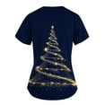thumbnail image 3 of Holiday Savings! Titcea Christmas Scrub Tops Women Christmas Tree Printed Short Sleeved V Neck Nursing Uniforms with Pockets Lightweight Comfort Scrub Shirts, 3 of 3