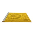 thumbnail image 2 of Ahgly Company Machine Washable Indoor Round Medallion Yellow French Area Rugs, 6' Round, 2 of 4