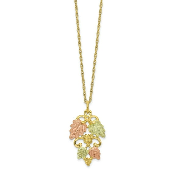 10K Yellow Gold necklace with pendant Tri-color Black Hills
