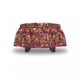 thumbnail image 4 of Geometric Ottoman Cover, Vintage Circles Round, 2 Piece Slipcover Set with Ruffle Skirt for Square Round Cube Footstool Decorative Home Accent, Standard Size, Multicolor, by Ambesonne, 4 of 5