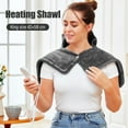 thumbnail image 2 of Neck Heating Pad,Weighted Version for Better Fit Around The Neck and Shoulders,Heating Pad for Back,10 Heat Settings 3 Timers Auto Off, Gifts for Women Mom Men Dad Holiday (Gray), 2 of 7