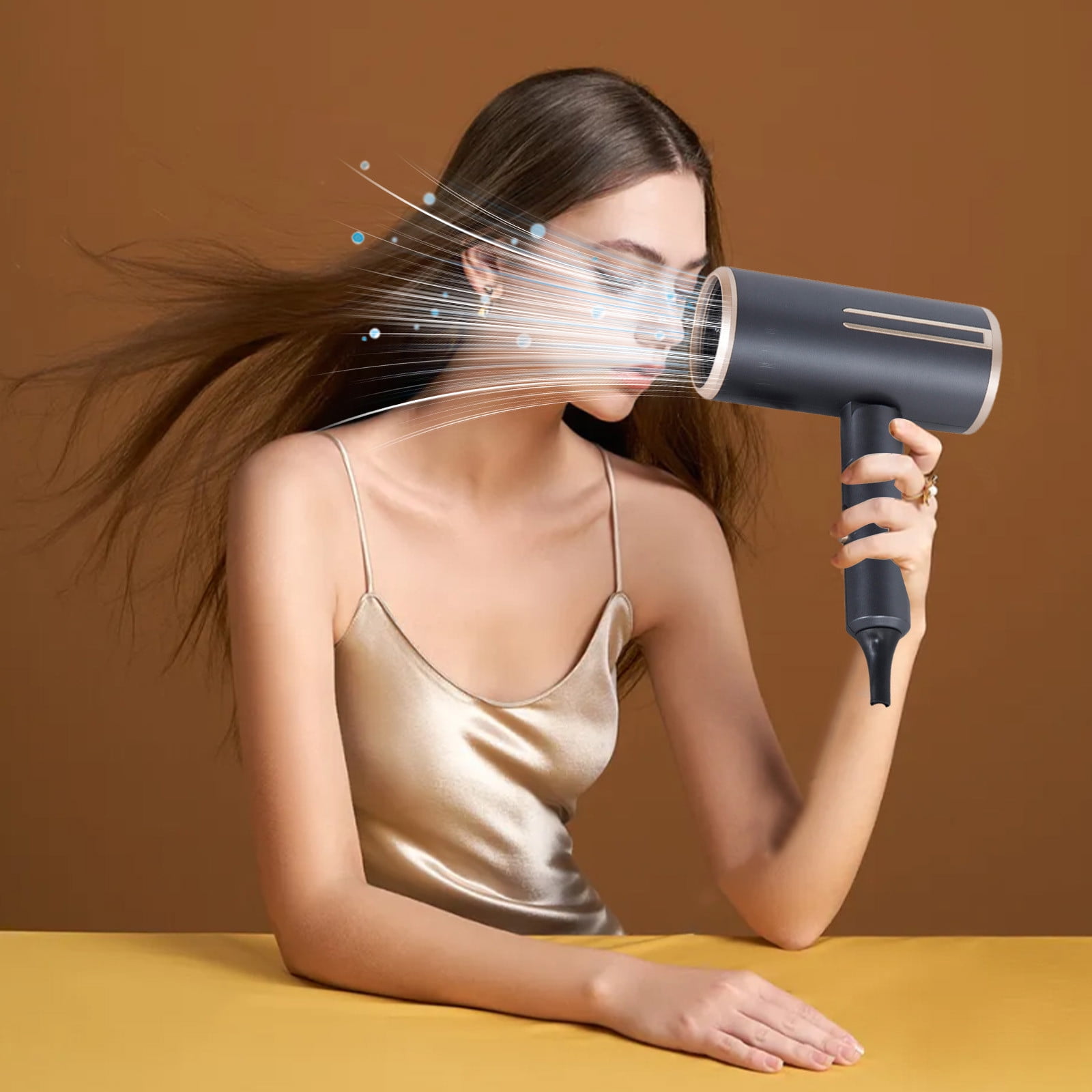 High-Power Hair Dryer, Home And Salon Use, Hot Wind Comb, Low Radiation, Ionic, 3 Wind Speeds, 3 Temperatures, Intelligent Temperature Control, Fast Drying, Portable