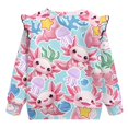 thumbnail image 6 of Xixirimido Cute Axolotl Jellyfish Print Toddler Girls Casual Sweatshirt Long Sleeve Pullover with Ruffle Shoulder Graphic Crewneck Sweater for Fall & Winter, for 7-8Y, 6 of 7