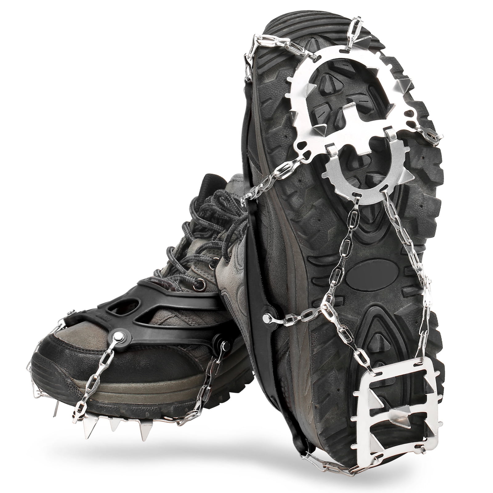 Grips Ski Belt Hiking Slip-resistant Snow Ice Spikes Crampons Cleats18 Teeth 