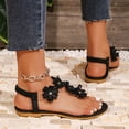 thumbnail image 5 of Ytobaz Flat Sandals for women Floral T Strap Clear Band Sandals Open Toe Slingback Shoes Beach Vacation Wedding Travel Daily Casual Footwear, 5 of 9