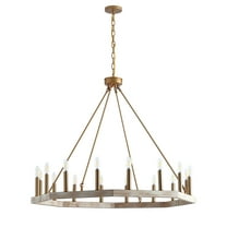 Aiwen 16 Lights Oversize Wagon Wheel Ceiling Lamp Industrial Modern Light Fixture