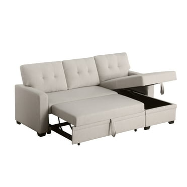 Upholstered Pull out Sectional Sofa with Chaise