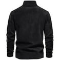 thumbnail image 3 of LNZGNM Men's Quarter Zip Pullover Long Sleeve Mock Neck Black Sweatshirt Casual 1/4 Zipper Pullover Winter Fleece Midweight Big and Tall Shirts for Men, Black S, 3 of 3