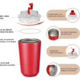 thumbnail image 4 of PrimeCook Shop Insulated Tumblers with Lid, 14 oz Travel Coffee Mug Stainless Steel Vacuum Cup, Leak Proof Reusable Double Walled Coffee Tumbler for Iced and Hot Drinks, Red, 4 of 14
