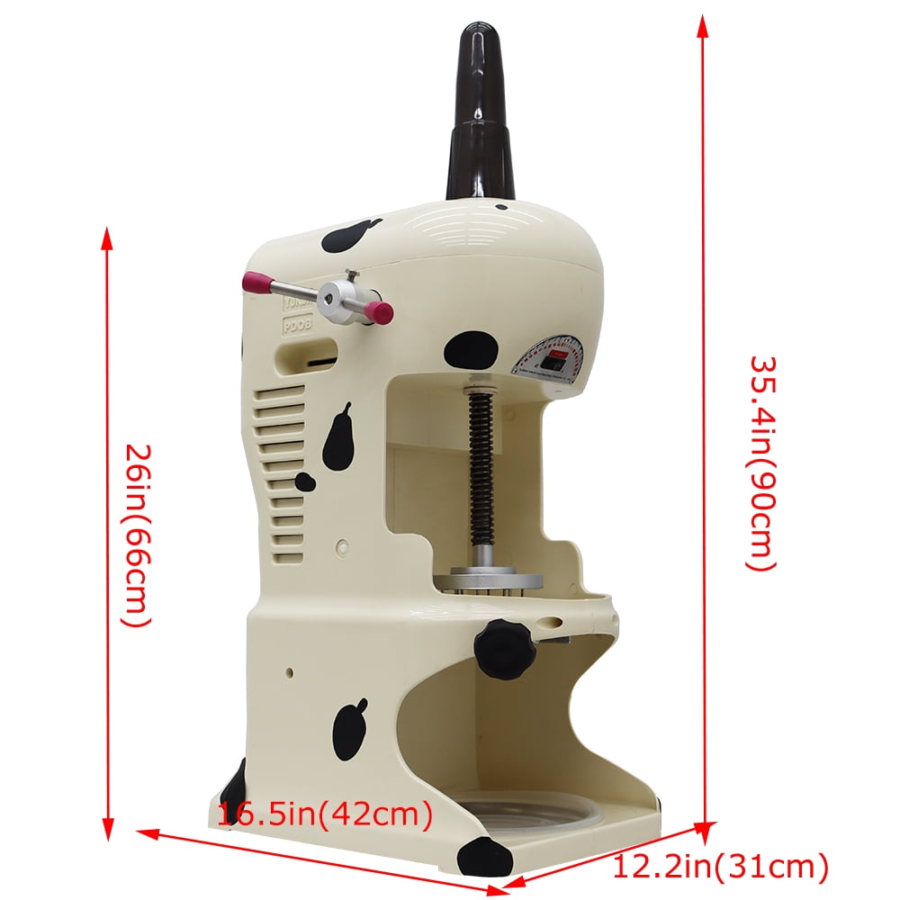 Commercial Snowflake Smoothie Machine Shaved Ice Machine Snow Cone Maker Manual Adjustable Ice Thickness 110V