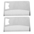 thumbnail image 2 of Stainless Steel Hair Grooming Comb For Men With Bottle Opener Anti Static Feature Silver Color 8 50X5 00X0 20CM 2Pcs, 2 of 5