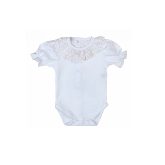 Body Babytunes Couture con cuello con volantes y mangas cortas