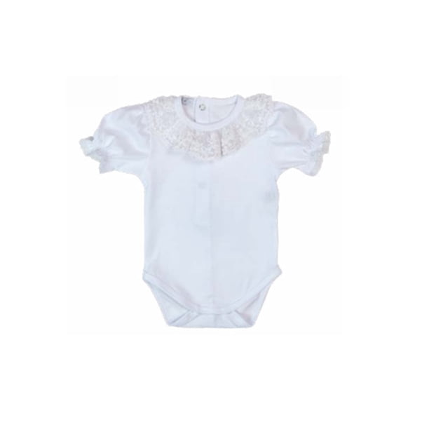 Body Babytunes Couture con cuello con volantes y mangas cortas