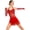 Burgundy, variant on Womens Latin Dance Dress Sheer Mesh Patchwork Tiered Tassel Bodysuit Dress and Gloves Royal Blue S