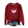 thumbnail image 4 of ICHUANYI Womens Valentines Day Cute Heart Pullover Sweaters Long Sleeve Crewneck Casual Loose Knit Jumper Tops, 4 of 6