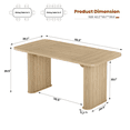 thumbnail image 3 of 62" Modern Rectangular Dining Table for 6-8 – Sturdy Wood Tabletop – Double Sturdy Pedestal Legs – Great for Kitchen, Dining Room, Living Area – Color: Natural Wild Oak, 3 of 7
