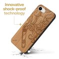 thumbnail image 3 of Case Yard Wooden Case Outside Soft TPU Silicone, Slim Fit Shockproof Wood Protective Phone Cover for Girls Boys Men and Women, Supports Wireless Charging Cigar Smoke Design case for iPhone-SE, 3 of 7
