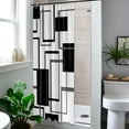thumbnail image 5 of Black and White Shower Curtain Geometric Shower Curtains for Mens Bathroom Decor Black White and Grey Bath Curtain Set, Waterproof Cloth Fabric with Hooks 36x72 inch, 5 of 6