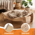 thumbnail image 4 of Cat Bed with Sisal Scratching Pad, Wooden Cat Sofa Lounge, Curved Cat Scratcher Bed for Indoor Cats, Modern Cat Furniture, 4 of 7