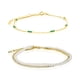 thumbnail image 1 of Conjunto de 2 Pulseras JeenMata Corte Baguette y Cuentas Baño de Oro Amarillo, 1 of 6
