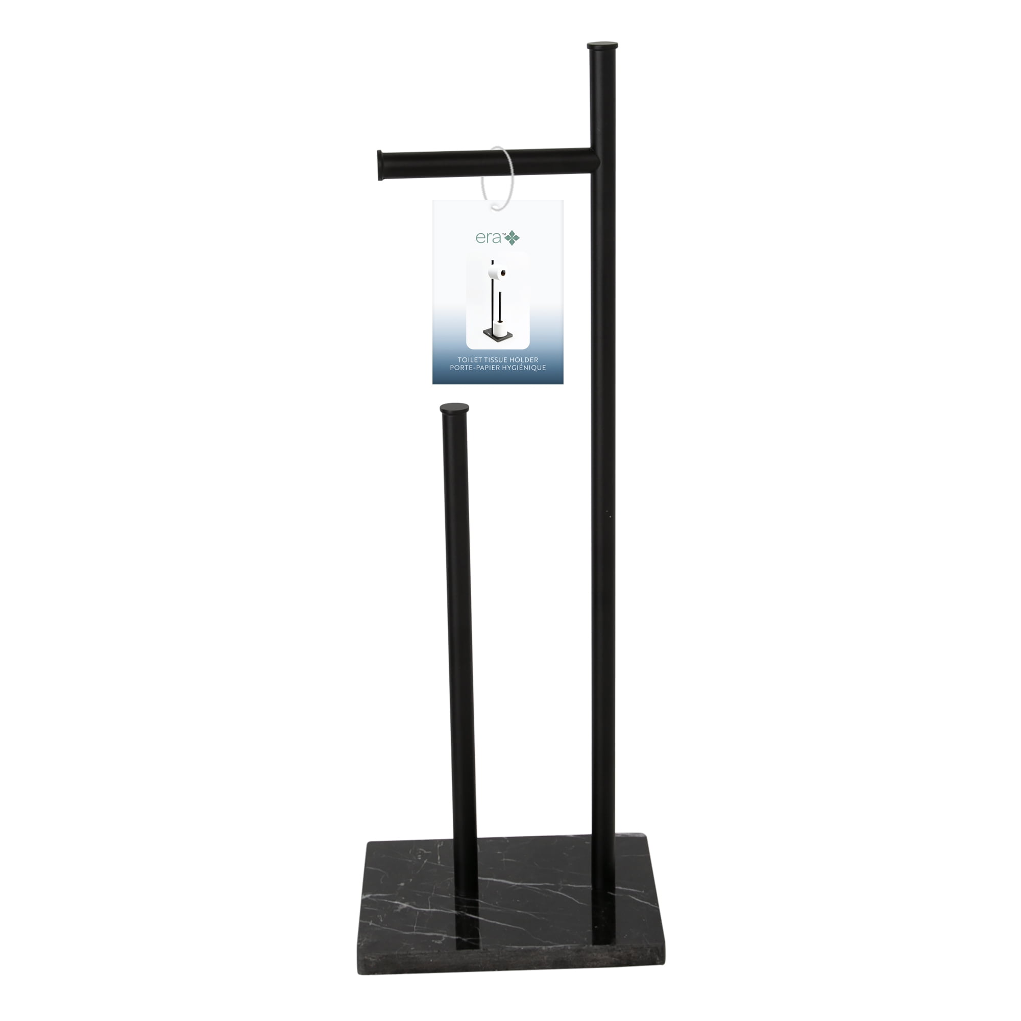 Era Twain Levanto Freestanding Toilet Paper Holder, 7.875 x 23 in, Matte Black