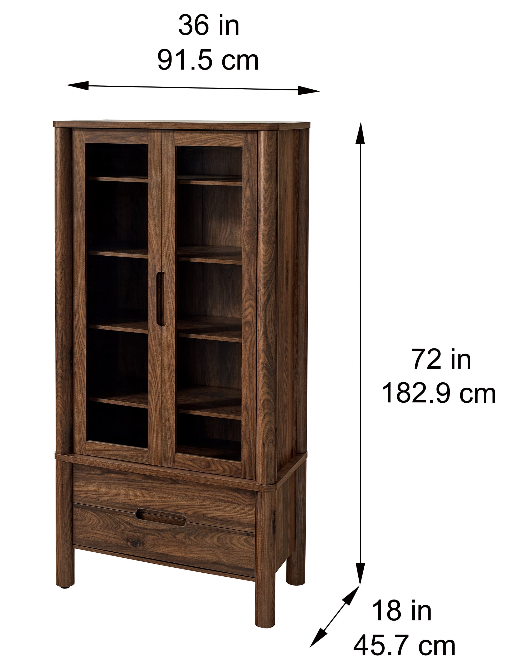 Better Homes & Gardens Adlin China Cabinet, Walnut Finish